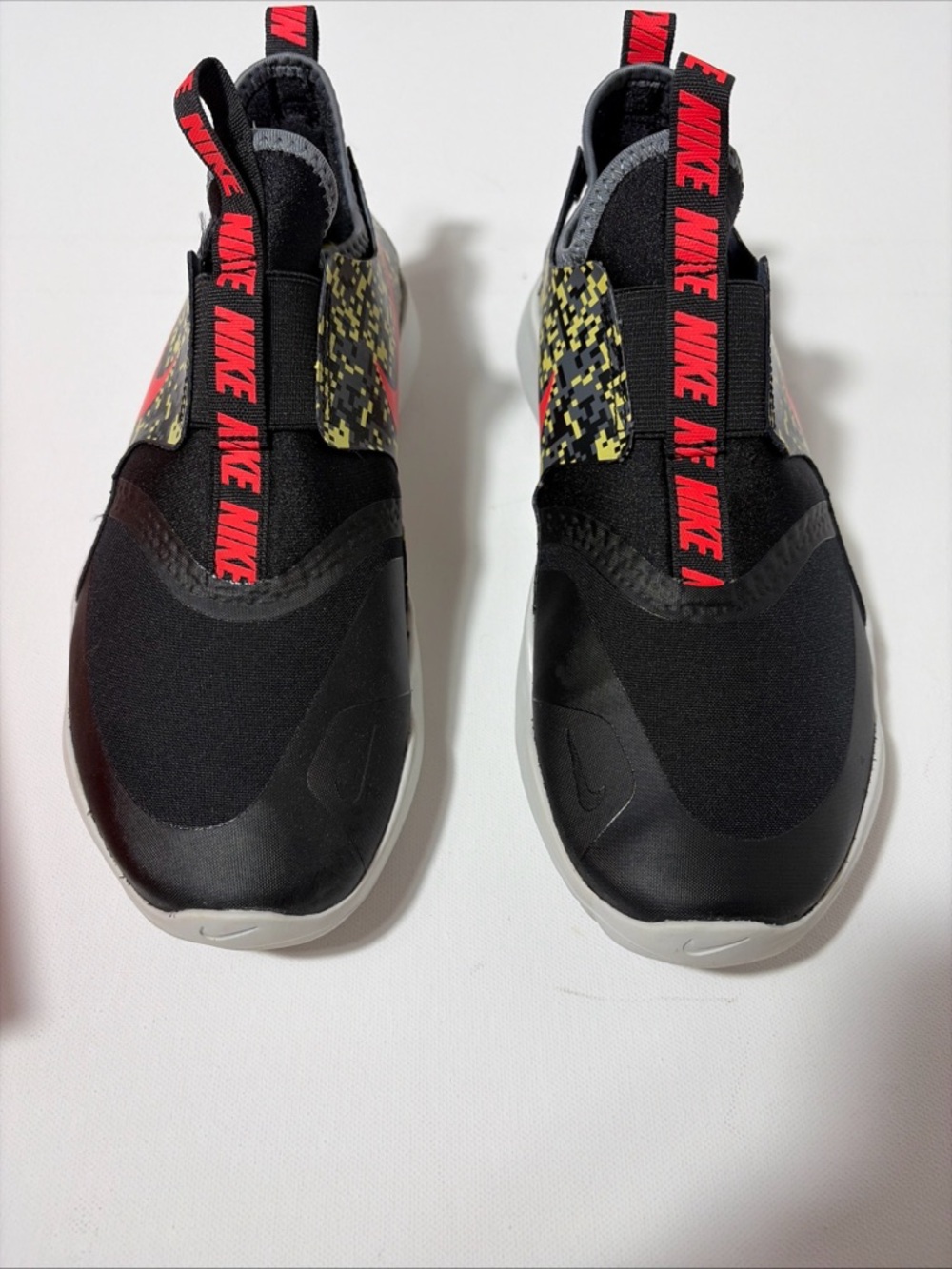 Nike Flex Runner Digi GS Black Laser Crimson Slip On Shoes Youth 6.5Y